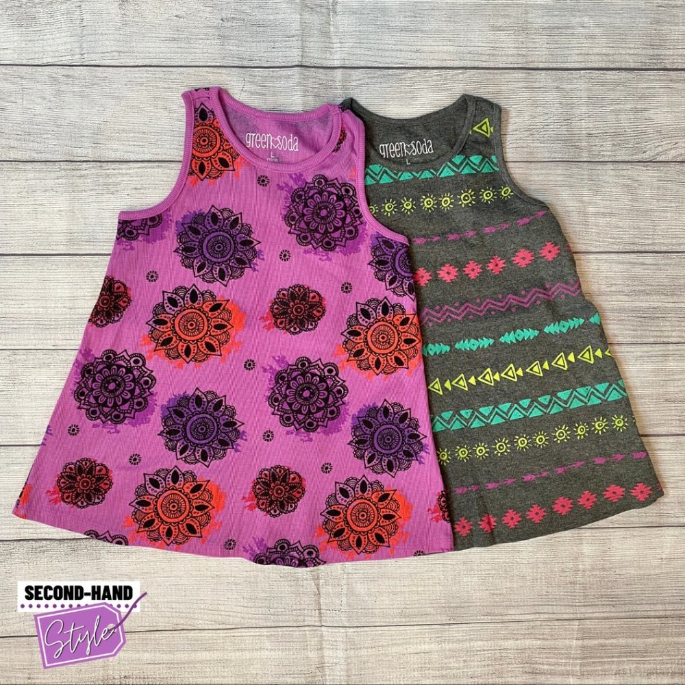 SO Girls Large (Set of Two) Ribbed Flare Tank Tops